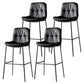 Contemporary Metal Leather Bar Stools Indoor Barstool with Cushion and Low Back Black 4 Piece Set Clearhalo 'Bar Furniture' 'Bar Stools' 'bar_stools' 'furn' 'furn_bar_stools' 'furniture_bar_stools' 'Kitchen & Dining Furniture' 'kitchen&dining_furn' 'kitchen' 'kitchen_furn' Furniture' 4541906