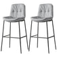 Contemporary Metal Leather Bar Stools Indoor Barstool with Cushion and Low Back Light Gray 2 Piece Set Clearhalo 'Bar Furniture' 'Bar Stools' 'bar_stools' 'furn' 'furn_bar_stools' 'furniture_bar_stools' 'Kitchen & Dining Furniture' 'kitchen&dining_furn' 'kitchen' 'kitchen_furn' Furniture' 4541909