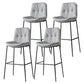 Contemporary Metal Leather Bar Stools Indoor Barstool with Cushion and Low Back Light Gray 4 Piece Set Clearhalo 'Bar Furniture' 'Bar Stools' 'bar_stools' 'furn' 'furn_bar_stools' 'furniture_bar_stools' 'Kitchen & Dining Furniture' 'kitchen&dining_furn' 'kitchen' 'kitchen_furn' Furniture' 4541911