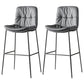 Contemporary Metal Leather Bar Stools Indoor Barstool with Cushion and Low Back Dark Gray 2 Piece Set Clearhalo 'Bar Furniture' 'Bar Stools' 'bar_stools' 'furn' 'furn_bar_stools' 'furniture_bar_stools' 'Kitchen & Dining Furniture' 'kitchen&dining_furn' 'kitchen' 'kitchen_furn' Furniture' 4541916