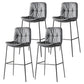 Contemporary Metal Leather Bar Stools Indoor Barstool with Cushion and Low Back Dark Gray 4 Piece Set Clearhalo 'Bar Furniture' 'Bar Stools' 'bar_stools' 'furn' 'furn_bar_stools' 'furniture_bar_stools' 'Kitchen & Dining Furniture' 'kitchen&dining_furn' 'kitchen' 'kitchen_furn' Furniture' 4541918