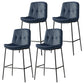 Contemporary Metal Leather Bar Stools Indoor Barstool with Cushion and Low Back Blue 4 Piece Set Clearhalo 'Bar Furniture' 'Bar Stools' 'bar_stools' 'furn' 'furn_bar_stools' 'furniture_bar_stools' 'Kitchen & Dining Furniture' 'kitchen&dining_furn' 'kitchen' 'kitchen_furn' Furniture' 4541921