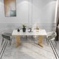 Glam Style 1/2/5/7 Pieces Dining Set Marble Top Dining Table Set with Velvet Chairs Clearhalo 'Dining Room Sets' 'Dining Tables & Seating' 'dining_room_set' 'furn' 'furn_dining_room_set' 'Furniture' 'furniture_dining_room_set' 'Kitchen & Dining Furniture' 'kitchen&dining_furn' 'kitchen' 4541933