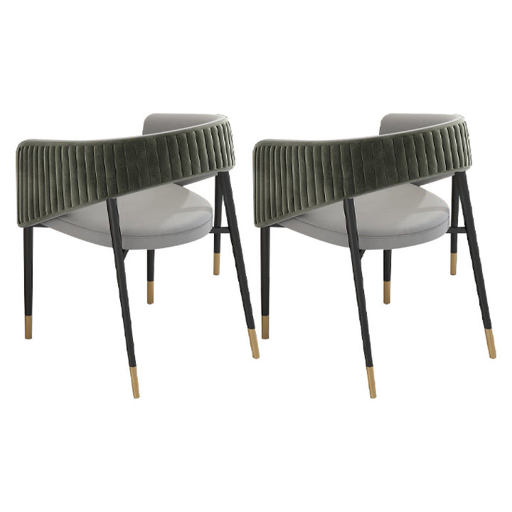 Glam Style 1/2/5/7 Pieces Dining Set Marble Top Dining Table Set with Velvet Chairs 2 Green Chairs Clearhalo 'Dining Room Sets' 'Dining Tables & Seating' 'dining_room_set' 'furn' 'furn_dining_room_set' 'Furniture' 'furniture_dining_room_set' 'Kitchen & Dining Furniture' 'kitchen&dining_furn' 'kitchen' 4541941