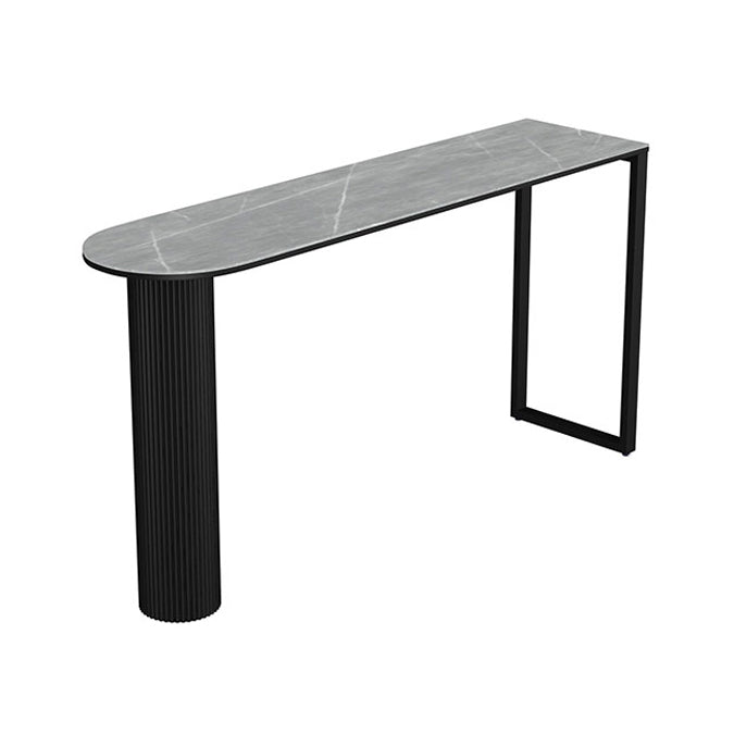 Stone Double Pedestal Counter Wine Table Modern Indoor Bar/Dinette Table Clearhalo 'Bar Furniture' 'Bar Tables' 'bar_tables' 'furn' 'furn_bar_tables' 'Furniture' 'furniture_bar_tables' 'Kitchen & Dining Furniture' 4544388
