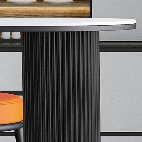 Stone Double Pedestal Counter Wine Table Modern Indoor Bar/Dinette Table Clearhalo 'Bar Furniture' 'Bar Tables' 'bar_tables' 'furn' 'furn_bar_tables' 'Furniture' 'furniture_bar_tables' 'Kitchen & Dining Furniture' 4544389
