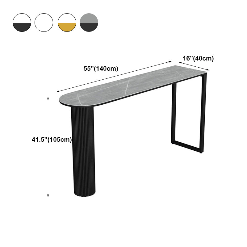 Stone Double Pedestal Counter Wine Table Modern Indoor Bar/Dinette Table Clearhalo 'Bar Furniture' 'Bar Tables' 'bar_tables' 'furn' 'furn_bar_tables' 'Furniture' 'furniture_bar_tables' 'Kitchen & Dining Furniture' 4544396