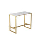 Contemporary Stone Trestle Counter Table Bistro Bar Height Cocktail Table in Gold White-Gold Without Chairs Clearhalo 'Bar Furniture' 'Bar Tables' 'bar_tables' 'furn' 'furn_bar_tables' 'Furniture' 'furniture_bar_tables' 'Kitchen & Dining Furniture' 4544403
