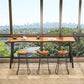 Brown Modern Style Table Solid Wood and Iron Balcony Bar Table 63"L x 17.7"W x 41.3"H Without Chairs Clearhalo 'Bar Furniture' 'Bar Tables' 'bar_tables' 'furn' 'furn_bar_tables' 'Furniture' 'furniture_bar_tables' 'Kitchen & Dining Furniture' 4544426