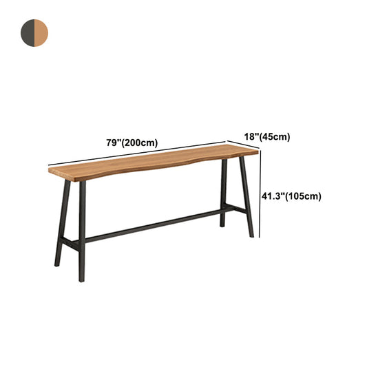Brown Modern Style Table Solid Wood and Iron Balcony Bar Table Clearhalo 'Bar Furniture' 'Bar Tables' 'bar_tables' 'furn' 'furn_bar_tables' 'Furniture' 'furniture_bar_tables' 'Kitchen & Dining Furniture' 4544435