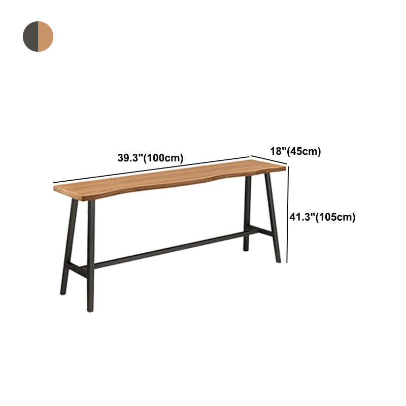 Brown Modern Style Table Solid Wood and Iron Balcony Bar Table Clearhalo 'Bar Furniture' 'Bar Tables' 'bar_tables' 'furn' 'furn_bar_tables' 'Furniture' 'furniture_bar_tables' 'Kitchen & Dining Furniture' 4544436