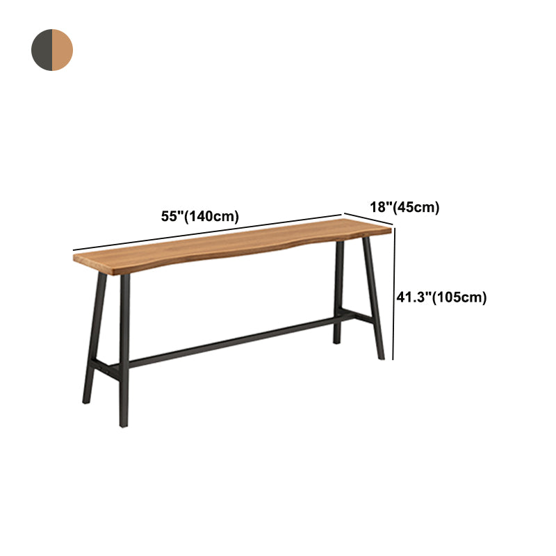 Brown Modern Style Table Solid Wood and Iron Balcony Bar Table Clearhalo 'Bar Furniture' 'Bar Tables' 'bar_tables' 'furn' 'furn_bar_tables' 'Furniture' 'furniture_bar_tables' 'Kitchen & Dining Furniture' 4544438