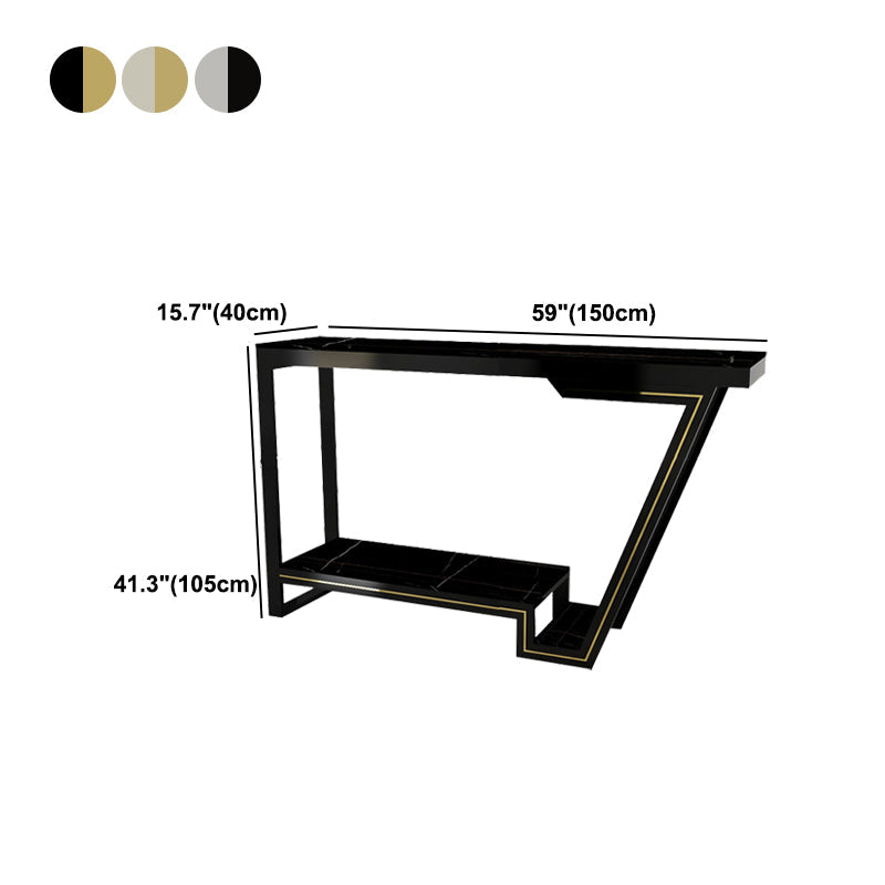 Modern Marble Pub Table with Rectangle Table Top Trestle Table - 42" H Clearhalo 'Bar Furniture' 'Bar Tables' 'bar_tables' 'furn' 'furn_bar_tables' 'Furniture' 'furniture_bar_tables' 'Kitchen & Dining Furniture' 4544447