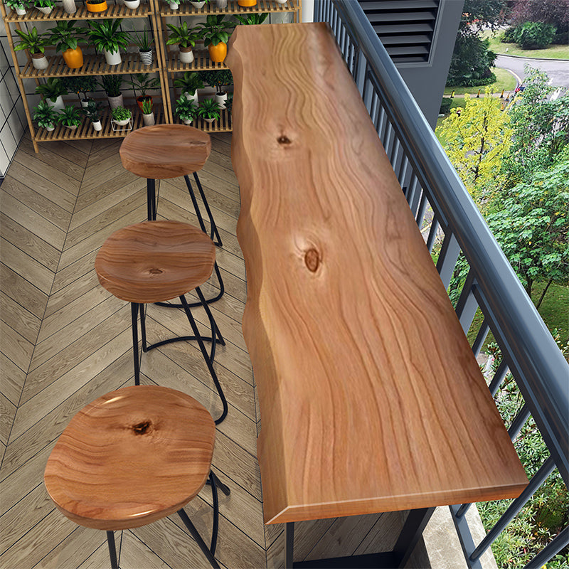 Tavolo in stile moderno marrone tavolo da bar in legno massello e metallo