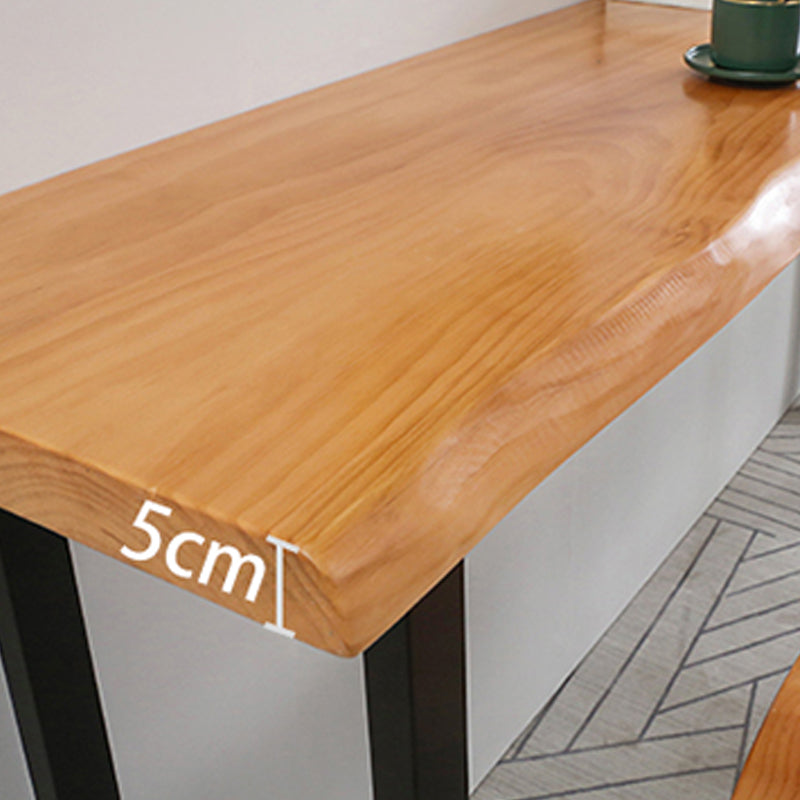 Brown Modern Style Bar Table Solid Wood and Iron Indoor Bar Table Clearhalo 'Bar Furniture' 'Bar Tables' 'bar_tables' 'furn' 'furn_bar_tables' 'Furniture' 'furniture_bar_tables' 'Kitchen & Dining Furniture' 4544480