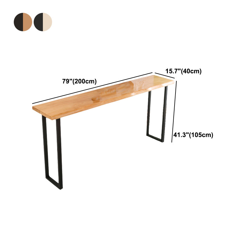 Brown Modern Style Bar Table Solid Wood and Iron Indoor Bar Table Clearhalo 'Bar Furniture' 'Bar Tables' 'bar_tables' 'furn' 'furn_bar_tables' 'Furniture' 'furniture_bar_tables' 'Kitchen & Dining Furniture' 4544485