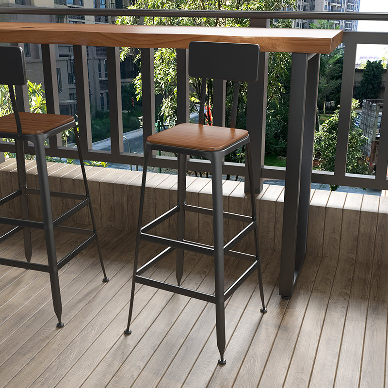 Brown Modern Style Solid Wood and Iron Coffee Shop Bar Table Clearhalo 'Bar Furniture' 'Bar Tables' 'bar_tables' 'furn' 'furn_bar_tables' 'Furniture' 'furniture_bar_tables' 'Kitchen & Dining Furniture' 4544508
