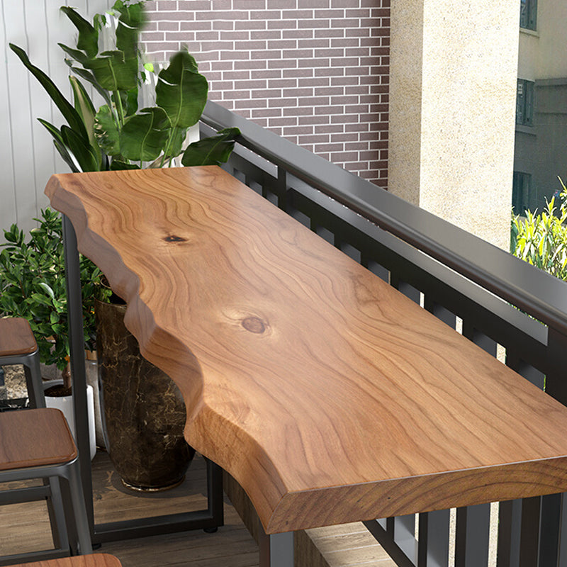 Brown Modern Style Solid Wood and Iron Coffee Shop Bar Table Clearhalo 'Bar Furniture' 'Bar Tables' 'bar_tables' 'furn' 'furn_bar_tables' 'Furniture' 'furniture_bar_tables' 'Kitchen & Dining Furniture' 4544509