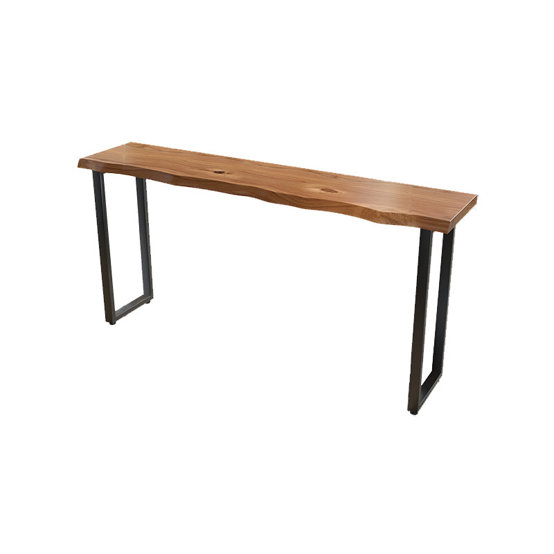 Brown Modern Style Solid Wood and Iron Coffee Shop Bar Table Without Chairs Clearhalo 'Bar Furniture' 'Bar Tables' 'bar_tables' 'furn' 'furn_bar_tables' 'Furniture' 'furniture_bar_tables' 'Kitchen & Dining Furniture' 4544510