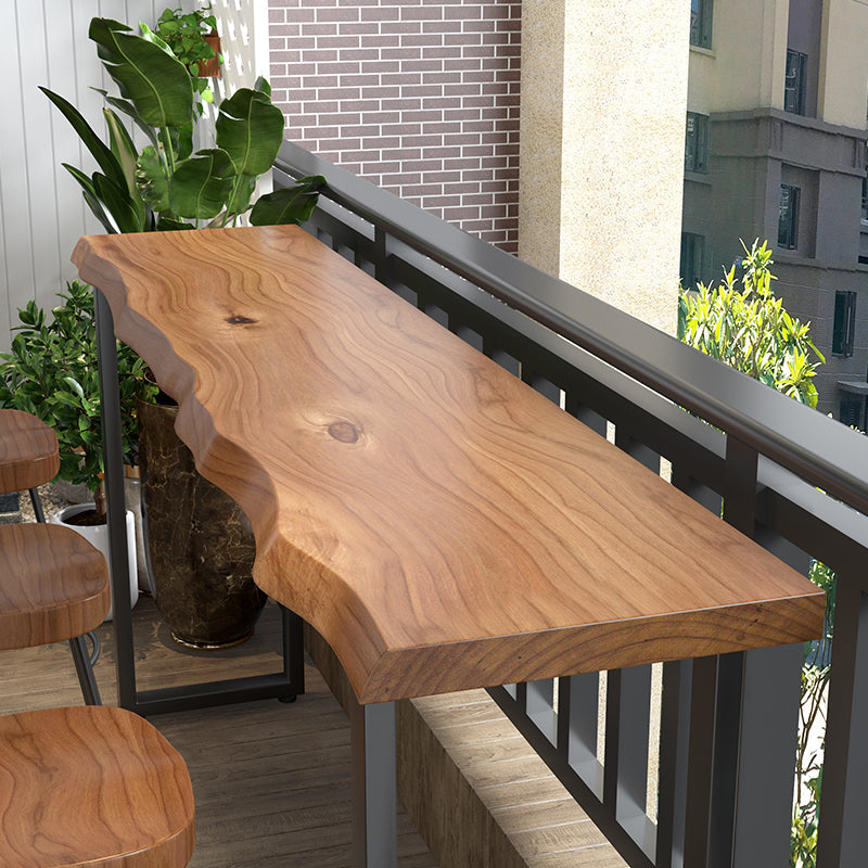 Brown Modern Style Solid Wood and Iron Coffee Shop Bar Table Clearhalo 'Bar Furniture' 'Bar Tables' 'bar_tables' 'furn' 'furn_bar_tables' 'Furniture' 'furniture_bar_tables' 'Kitchen & Dining Furniture' 4544511