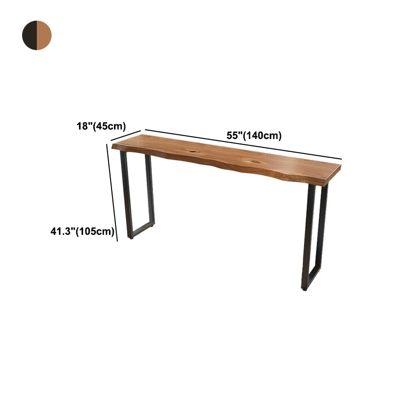 Brown Modern Style Solid Wood and Iron Coffee Shop Bar Table Clearhalo 'Bar Furniture' 'Bar Tables' 'bar_tables' 'furn' 'furn_bar_tables' 'Furniture' 'furniture_bar_tables' 'Kitchen & Dining Furniture' 4544515