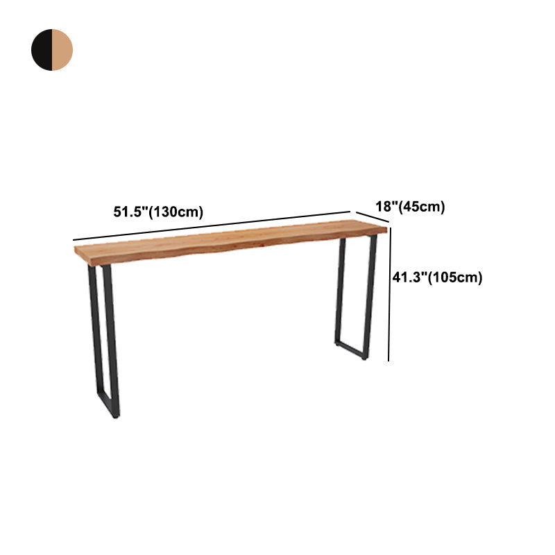 Brown Modern Style Table Solid Wood and Iron Coffee Shop Bar Table Clearhalo 'Bar Furniture' 'Bar Tables' 'bar_tables' 'furn' 'furn_bar_tables' 'Furniture' 'furniture_bar_tables' 'Kitchen & Dining Furniture' 4544536
