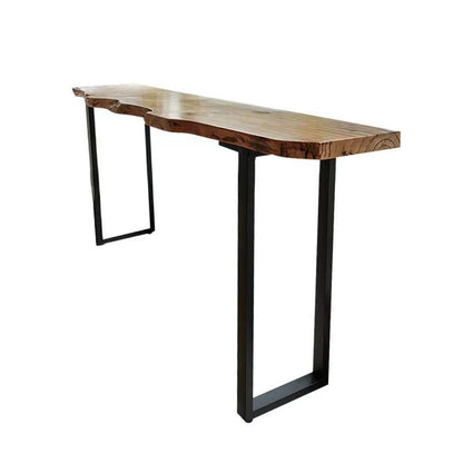 Brown Modern StyleTable Solid Wood and Iron Coffee Shop Bar Table Without Chairs Clearhalo 'Bar Furniture' 'Bar Tables' 'bar_tables' 'furn' 'furn_bar_tables' 'Furniture' 'furniture_bar_tables' 'Kitchen & Dining Furniture' 4544542