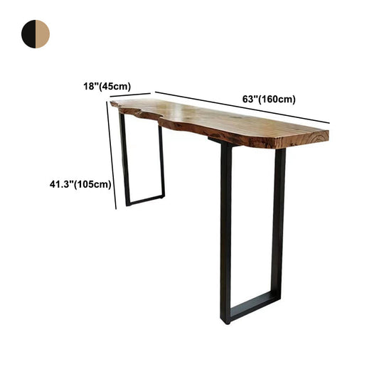 Brown Modern StyleTable Solid Wood and Iron Coffee Shop Bar Table Clearhalo 'Bar Furniture' 'Bar Tables' 'bar_tables' 'furn' 'furn_bar_tables' 'Furniture' 'furniture_bar_tables' 'Kitchen & Dining Furniture' 4544550