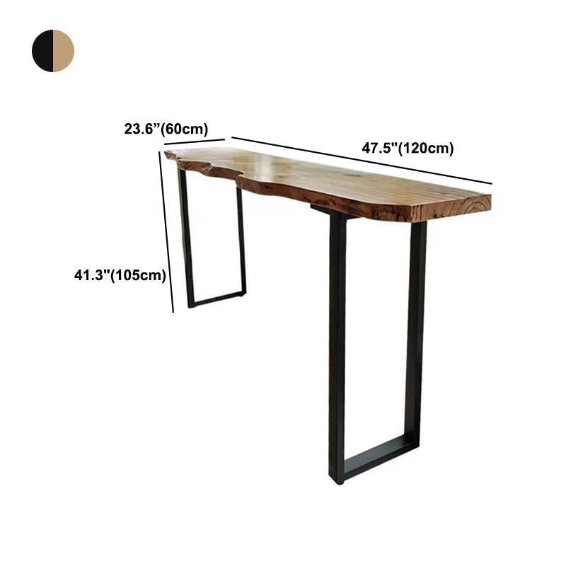 Brown Modern StyleTable Solid Wood and Iron Coffee Shop Bar Table Clearhalo 'Bar Furniture' 'Bar Tables' 'bar_tables' 'furn' 'furn_bar_tables' 'Furniture' 'furniture_bar_tables' 'Kitchen & Dining Furniture' 4544551