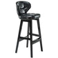 Modern Armless Backrest Counter Stool Wood Study Bar Stool with Leather Cushion and Pedal Black Black 1 Piece Clearhalo 'Bar Furniture' 'Bar Stools' 'bar_stools' 'furn' 'furn_bar_stools' 'furniture_bar_stools' 'Kitchen & Dining Furniture' 'kitchen&dining_furn' 'kitchen' 'kitchen_furn' Furniture' 4544556