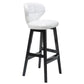 Modern Armless Backrest Counter Stool Wood Study Bar Stool with Leather Cushion and Pedal White Black 1 Piece Clearhalo 'Bar Furniture' 'Bar Stools' 'bar_stools' 'furn' 'furn_bar_stools' 'furniture_bar_stools' 'Kitchen & Dining Furniture' 'kitchen&dining_furn' 'kitchen' 'kitchen_furn' Furniture' 4544562