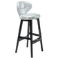 Modern Armless Backrest Counter Stool Wood Study Bar Stool with Leather Cushion and Pedal Silver Gray Black 1 Piece Clearhalo 'Bar Furniture' 'Bar Stools' 'bar_stools' 'furn' 'furn_bar_stools' 'furniture_bar_stools' 'Kitchen & Dining Furniture' 'kitchen&dining_furn' 'kitchen' 'kitchen_furn' Furniture' 4544568
