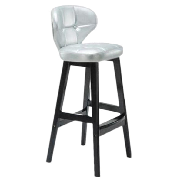 Modern Armless Backrest Counter Stool Wood Study Bar Stool with Leather Cushion and Pedal Silver Gray Black 1 Piece Clearhalo 'Bar Furniture' 'Bar Stools' 'bar_stools' 'furn' 'furn_bar_stools' 'furniture_bar_stools' 'Kitchen & Dining Furniture' 'kitchen&dining_furn' 'kitchen' 'kitchen_furn' Furniture' 4544568