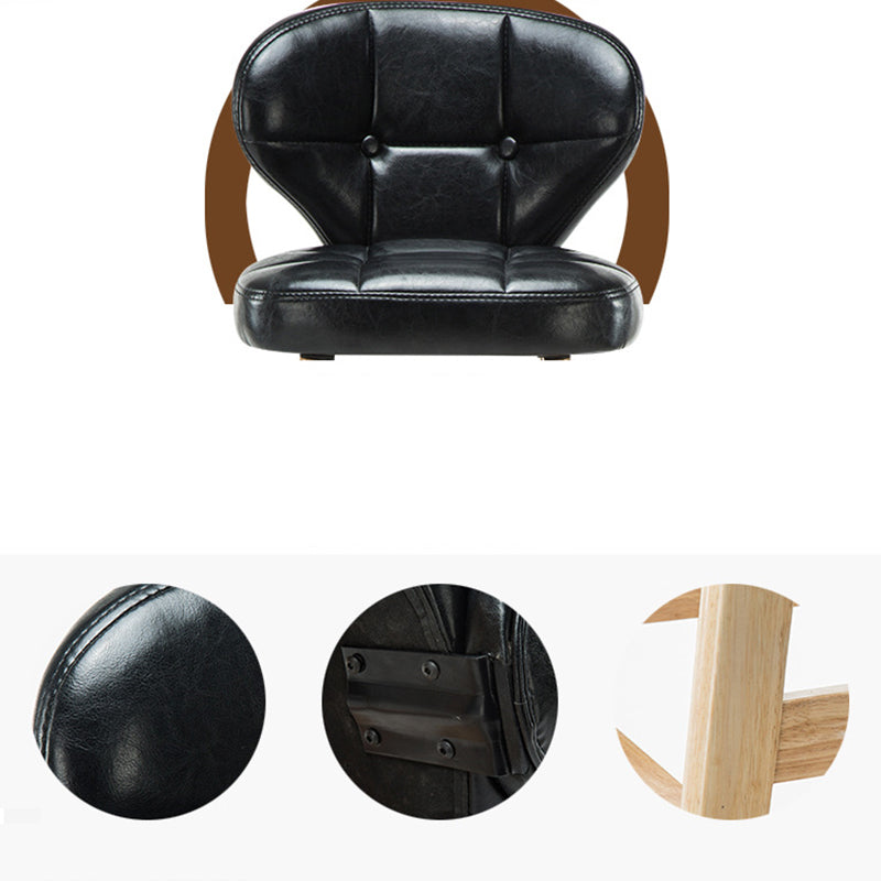 Modern Armless Backrest Counter Stool Wood Study Bar Stool with Leather Cushion and Pedal Clearhalo 'Bar Furniture' 'Bar Stools' 'bar_stools' 'furn' 'furn_bar_stools' 'furniture_bar_stools' 'Kitchen & Dining Furniture' 'kitchen&dining_furn' 'kitchen' 'kitchen_furn' Furniture' 4544569
