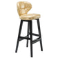 Modern Armless Backrest Counter Stool Wood Study Bar Stool with Leather Cushion and Pedal Gold Black 1 Piece Clearhalo 'Bar Furniture' 'Bar Stools' 'bar_stools' 'furn' 'furn_bar_stools' 'furniture_bar_stools' 'Kitchen & Dining Furniture' 'kitchen&dining_furn' 'kitchen' 'kitchen_furn' Furniture' 4544573