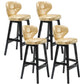 Modern Armless Backrest Counter Stool Wood Study Bar Stool with Leather Cushion and Pedal Silver Gray Black 4 Piece Set Clearhalo 'Bar Furniture' 'Bar Stools' 'bar_stools' 'furn' 'furn_bar_stools' 'furniture_bar_stools' 'Kitchen & Dining Furniture' 'kitchen&dining_furn' 'kitchen' 'kitchen_furn' Furniture' 4544575