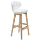 Modern Armless Backrest Counter Stool Wood Study Bar Stool with Leather Cushion and Pedal White Natural 1 Piece Clearhalo 'Bar Furniture' 'Bar Stools' 'bar_stools' 'furn' 'furn_bar_stools' 'furniture_bar_stools' 'Kitchen & Dining Furniture' 'kitchen&dining_furn' 'kitchen' 'kitchen_furn' Furniture' 4544585