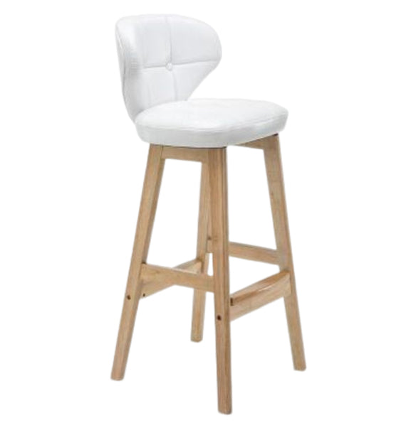 Modern Armless Backrest Counter Stool Wood Study Bar Stool with Leather Cushion and Pedal White Natural 1 Piece Clearhalo 'Bar Furniture' 'Bar Stools' 'bar_stools' 'furn' 'furn_bar_stools' 'furniture_bar_stools' 'Kitchen & Dining Furniture' 'kitchen&dining_furn' 'kitchen' 'kitchen_furn' Furniture' 4544585