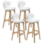 Modern Armless Backrest Counter Stool Wood Study Bar Stool with Leather Cushion and Pedal White Natural 4 Piece Set Clearhalo 'Bar Furniture' 'Bar Stools' 'bar_stools' 'furn' 'furn_bar_stools' 'furniture_bar_stools' 'Kitchen & Dining Furniture' 'kitchen&dining_furn' 'kitchen' 'kitchen_furn' Furniture' 4544587