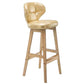 Modern Armless Backrest Counter Stool Wood Study Bar Stool with Leather Cushion and Pedal Gold Natural 1 Piece Clearhalo 'Bar Furniture' 'Bar Stools' 'bar_stools' 'furn' 'furn_bar_stools' 'furniture_bar_stools' 'Kitchen & Dining Furniture' 'kitchen&dining_furn' 'kitchen' 'kitchen_furn' Furniture' 4544591