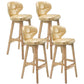 Modern Armless Backrest Counter Stool Wood Study Bar Stool with Leather Cushion and Pedal Gold Natural 4 Piece Set Clearhalo 'Bar Furniture' 'Bar Stools' 'bar_stools' 'furn' 'furn_bar_stools' 'furniture_bar_stools' 'Kitchen & Dining Furniture' 'kitchen&dining_furn' 'kitchen' 'kitchen_furn' Furniture' 4544593