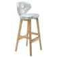 Modern Armless Backrest Counter Stool Wood Study Bar Stool with Leather Cushion and Pedal Silver Gray Natural 1 Piece Clearhalo 'Bar Furniture' 'Bar Stools' 'bar_stools' 'furn' 'furn_bar_stools' 'furniture_bar_stools' 'Kitchen & Dining Furniture' 'kitchen&dining_furn' 'kitchen' 'kitchen_furn' Furniture' 4544594