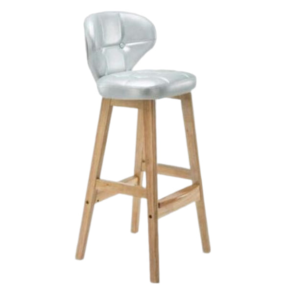 Modern Armless Backrest Counter Stool Wood Study Bar Stool with Leather Cushion and Pedal Silver Gray Natural 1 Piece Clearhalo 'Bar Furniture' 'Bar Stools' 'bar_stools' 'furn' 'furn_bar_stools' 'furniture_bar_stools' 'Kitchen & Dining Furniture' 'kitchen&dining_furn' 'kitchen' 'kitchen_furn' Furniture' 4544594