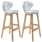 Modern Armless Backrest Counter Stool Wood Study Bar Stool with Leather Cushion and Pedal Silver Gray Natural 2 Piece Set Clearhalo 'Bar Furniture' 'Bar Stools' 'bar_stools' 'furn' 'furn_bar_stools' 'furniture_bar_stools' 'Kitchen & Dining Furniture' 'kitchen&dining_furn' 'kitchen' 'kitchen_furn' Furniture' 4544595