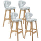 Modern Armless Backrest Counter Stool Wood Study Bar Stool with Leather Cushion and Pedal Silver Gray Natural 4 Piece Set Clearhalo 'Bar Furniture' 'Bar Stools' 'bar_stools' 'furn' 'furn_bar_stools' 'furniture_bar_stools' 'Kitchen & Dining Furniture' 'kitchen&dining_furn' 'kitchen' 'kitchen_furn' Furniture' 4544596