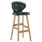 Modern Armless Backrest Counter Stool Wood Study Bar Stool with Leather Cushion and Pedal Blackish Green Natural 1 Piece Clearhalo 'Bar Furniture' 'Bar Stools' 'bar_stools' 'furn' 'furn_bar_stools' 'furniture_bar_stools' 'Kitchen & Dining Furniture' 'kitchen&dining_furn' 'kitchen' 'kitchen_furn' Furniture' 4544600