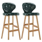 Modern Armless Backrest Counter Stool Wood Study Bar Stool with Leather Cushion and Pedal Blackish Green Natural 2 Piece Set Clearhalo 'Bar Furniture' 'Bar Stools' 'bar_stools' 'furn' 'furn_bar_stools' 'furniture_bar_stools' 'Kitchen & Dining Furniture' 'kitchen&dining_furn' 'kitchen' 'kitchen_furn' Furniture' 4544601