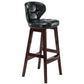 Modern Armless Backrest Counter Stool Wood Study Bar Stool with Leather Cushion and Pedal Black Brown 1 Piece Clearhalo 'Bar Furniture' 'Bar Stools' 'bar_stools' 'furn' 'furn_bar_stools' 'furniture_bar_stools' 'Kitchen & Dining Furniture' 'kitchen&dining_furn' 'kitchen' 'kitchen_furn' Furniture' 4544603