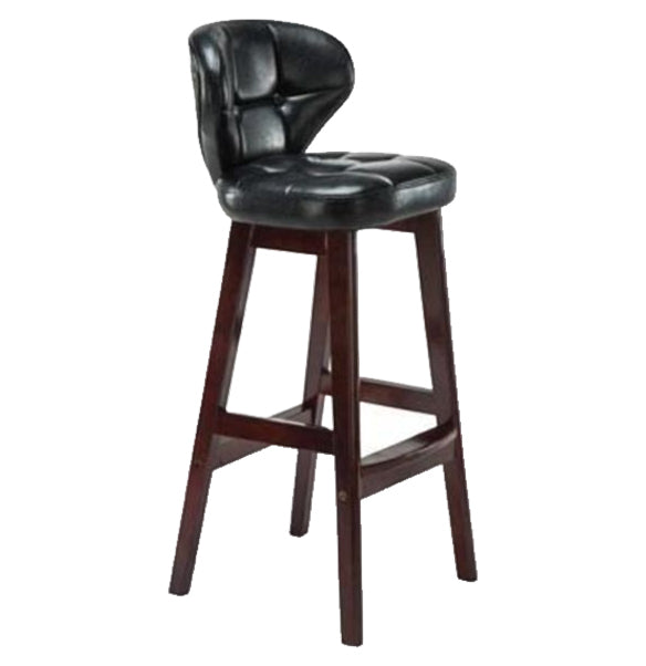 Modern Armless Backrest Counter Stool Wood Study Bar Stool with Leather Cushion and Pedal Black Brown 1 Piece Clearhalo 'Bar Furniture' 'Bar Stools' 'bar_stools' 'furn' 'furn_bar_stools' 'furniture_bar_stools' 'Kitchen & Dining Furniture' 'kitchen&dining_furn' 'kitchen' 'kitchen_furn' Furniture' 4544603
