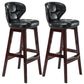 Modern Armless Backrest Counter Stool Wood Study Bar Stool with Leather Cushion and Pedal Black Brown 2 Piece Set Clearhalo 'Bar Furniture' 'Bar Stools' 'bar_stools' 'furn' 'furn_bar_stools' 'furniture_bar_stools' 'Kitchen & Dining Furniture' 'kitchen&dining_furn' 'kitchen' 'kitchen_furn' Furniture' 4544604